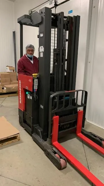 An order picker in the training centre