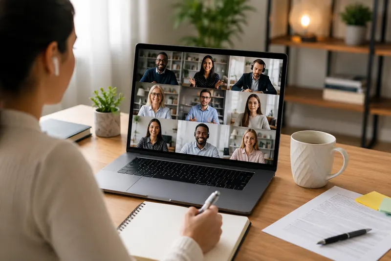 A live virtual class with the instructor and participants on screen